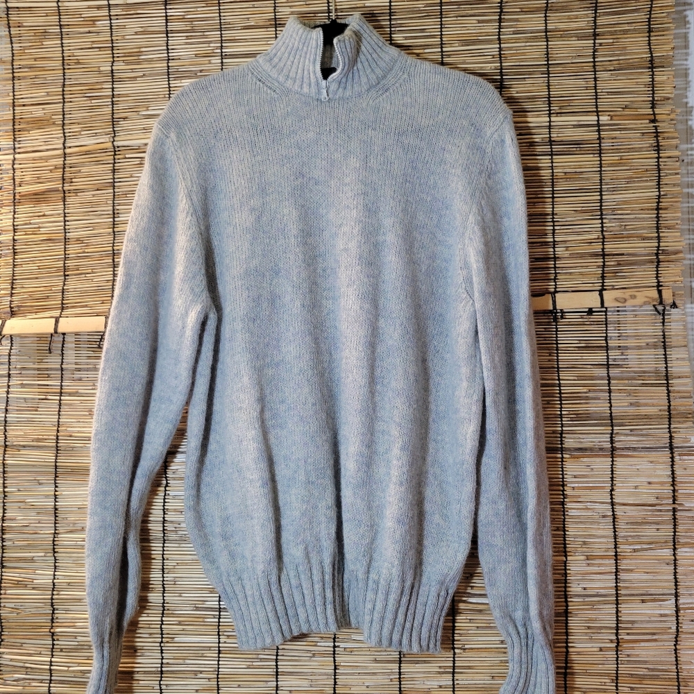 Vintage Valentino Jeans Mock Turtleneck 1/4 Zip Wool Sweater